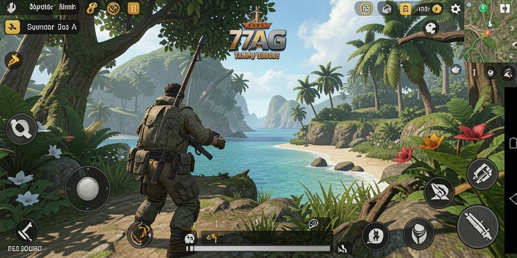 Screenshot 77AG menampilkan gameplay eksplorasi dunia terbuka yang mendalam.