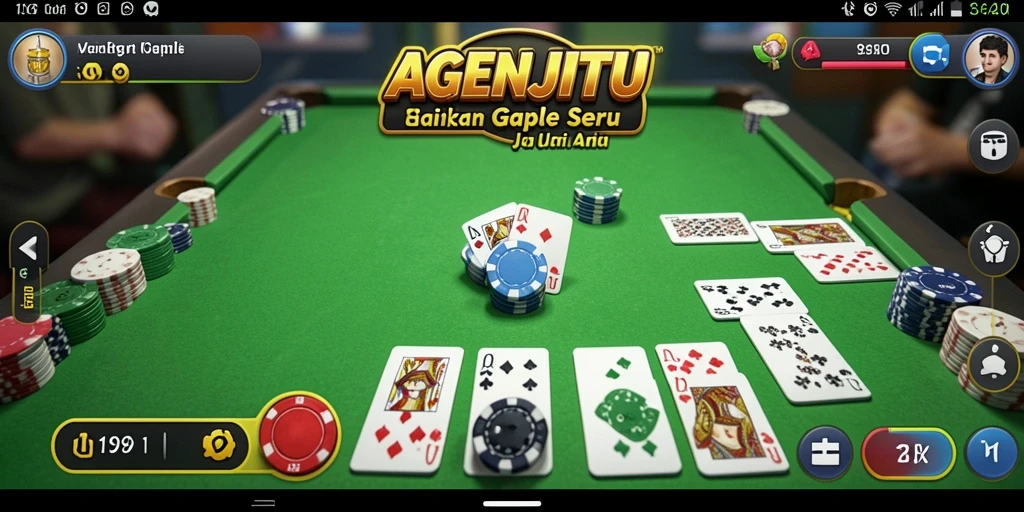 Screenshot AGENJITU menampilkan gameplay Gaple yang menarik.