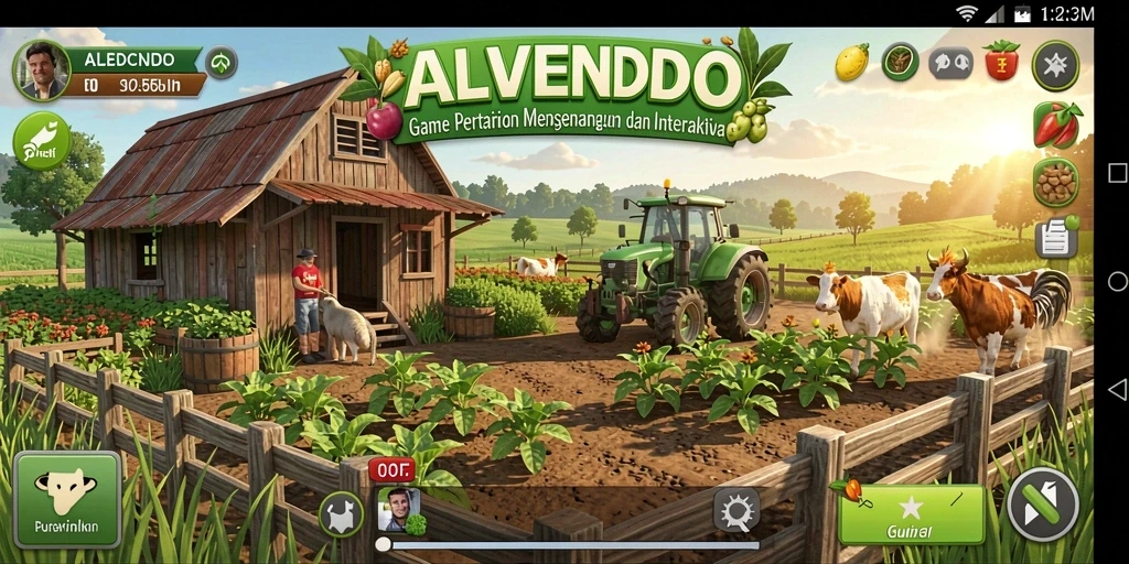 Gameplay ALVENDO yang menarik dengan elemen pertanian.