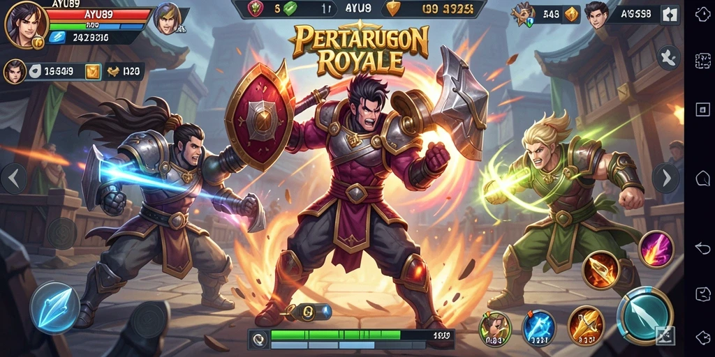 Gameplay seru dan mendebarkan di AYU89 Battle Royale.