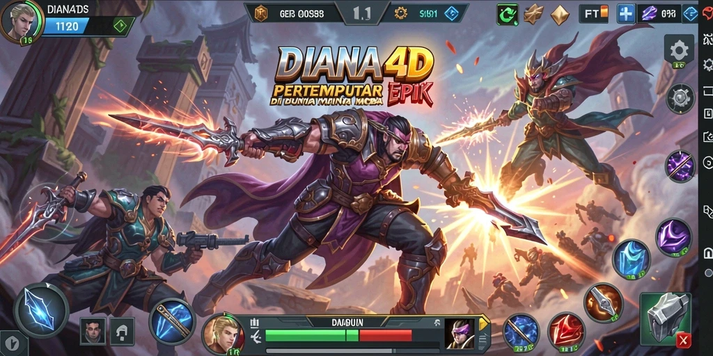 Tampilan menarik saat bertempur di arena MOBA DIANA4D.