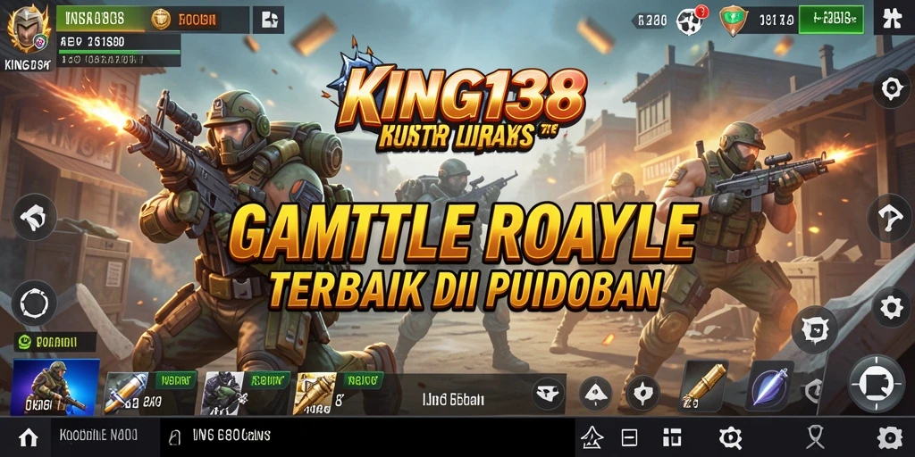 Screenshot gameplay KING138 menampilkan pertempuran seru di arena Battle Royale.