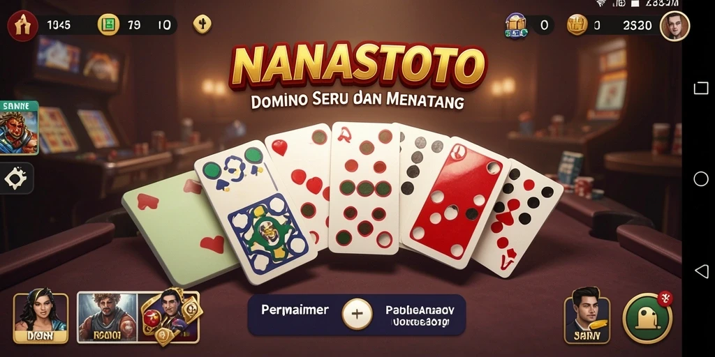 Screenshot NANASTOTO menampilkan permainan Domino yang menarik dan interaktif.