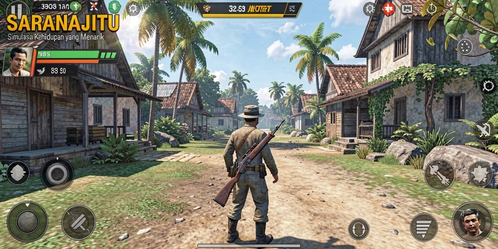 Tampilan gameplay SARANAJITU dengan imersi yang mendalam.