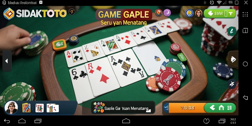Tampilan gameplay Gaple di SIDAKTOTO dengan berbagai fitur menarik.
